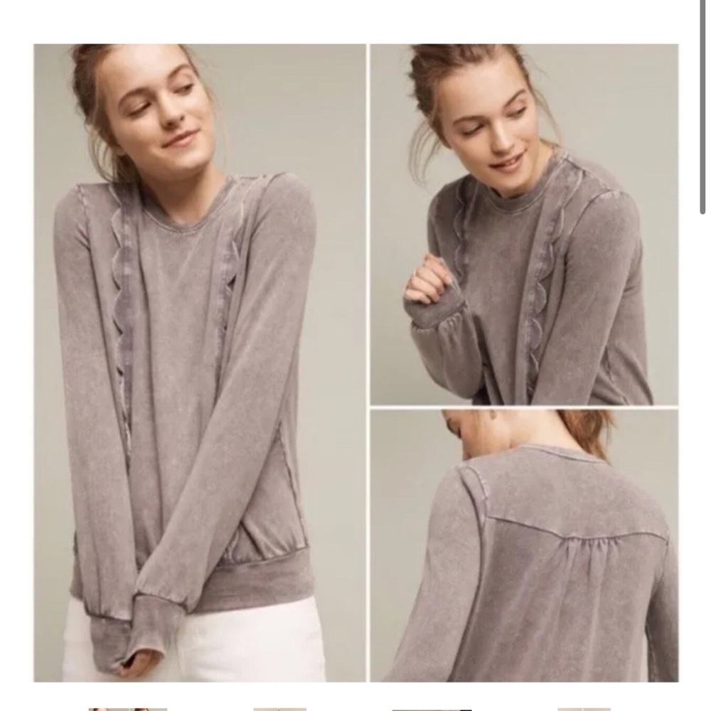 ANTHROPOLOGIE ERI + ALl Weckerlie Scalloped
Sweatshirt